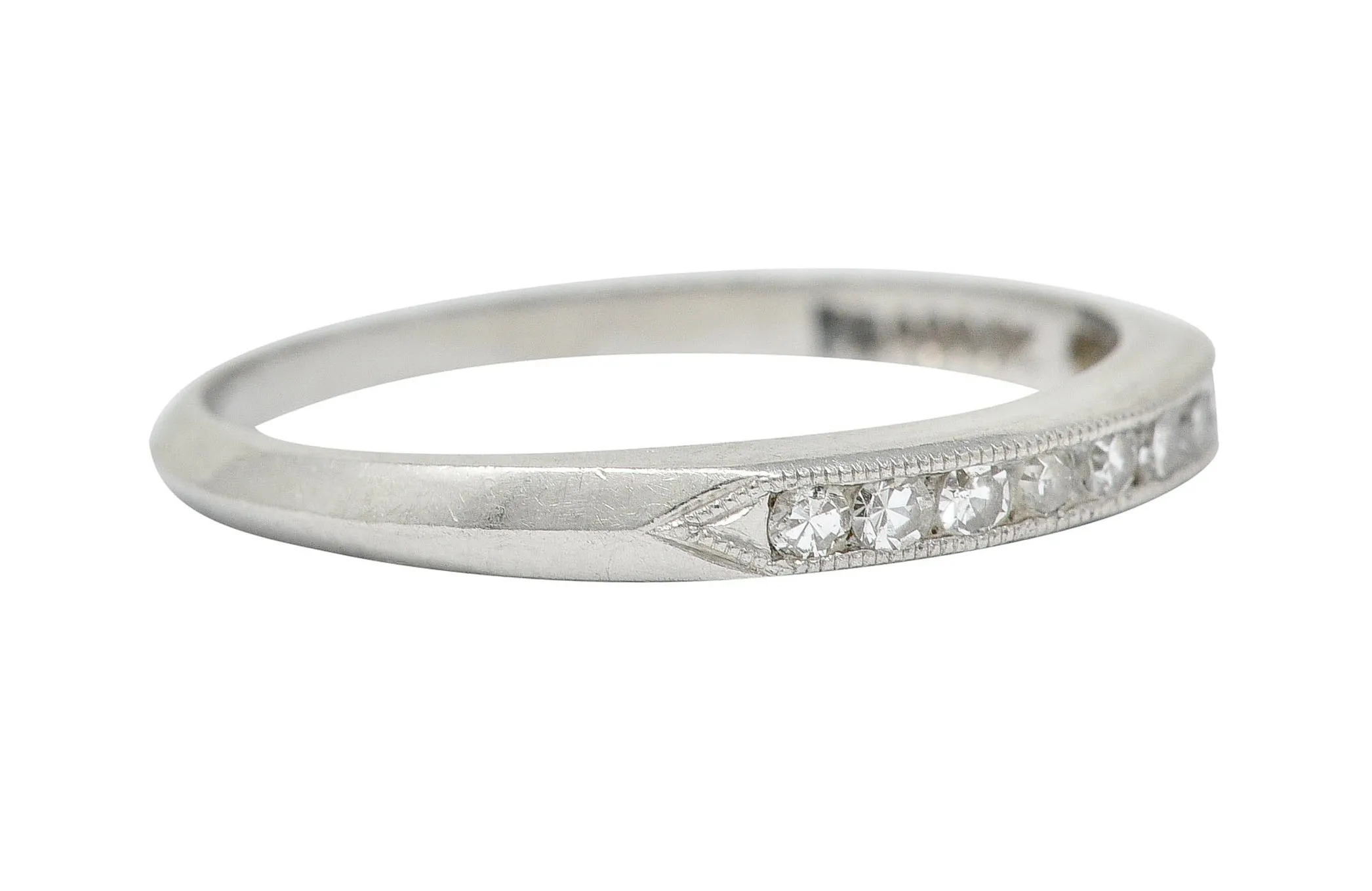 C.D. Peacock Art Deco Diamond Platinum Channel Band Ring