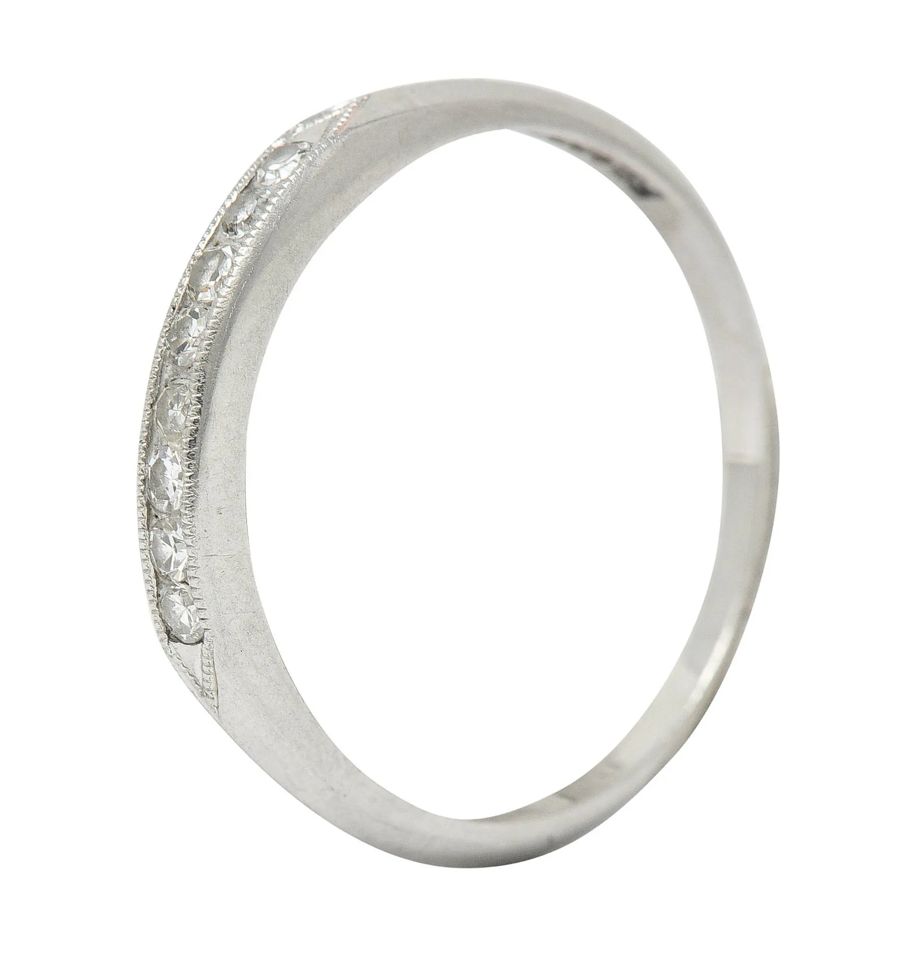 C.D. Peacock Art Deco Diamond Platinum Channel Band Ring