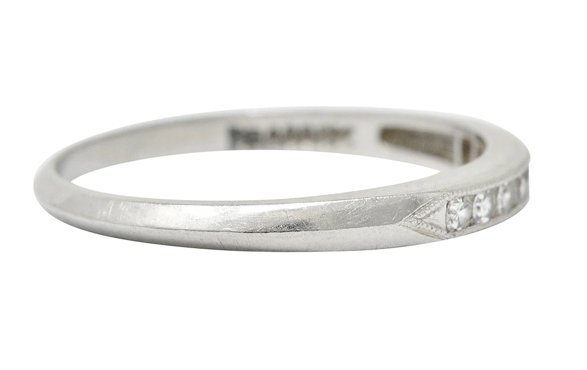 C.D. Peacock Art Deco Diamond Platinum Channel Band Ring
