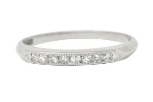 C.D. Peacock Art Deco Diamond Platinum Channel Band Ring