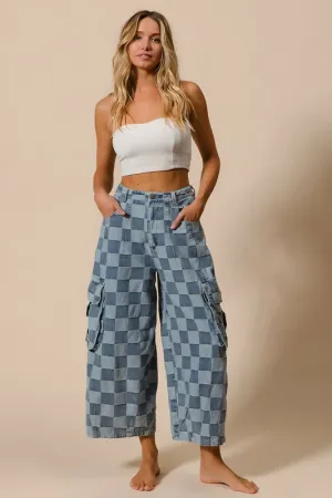 CHECKERED CARGO PANTS