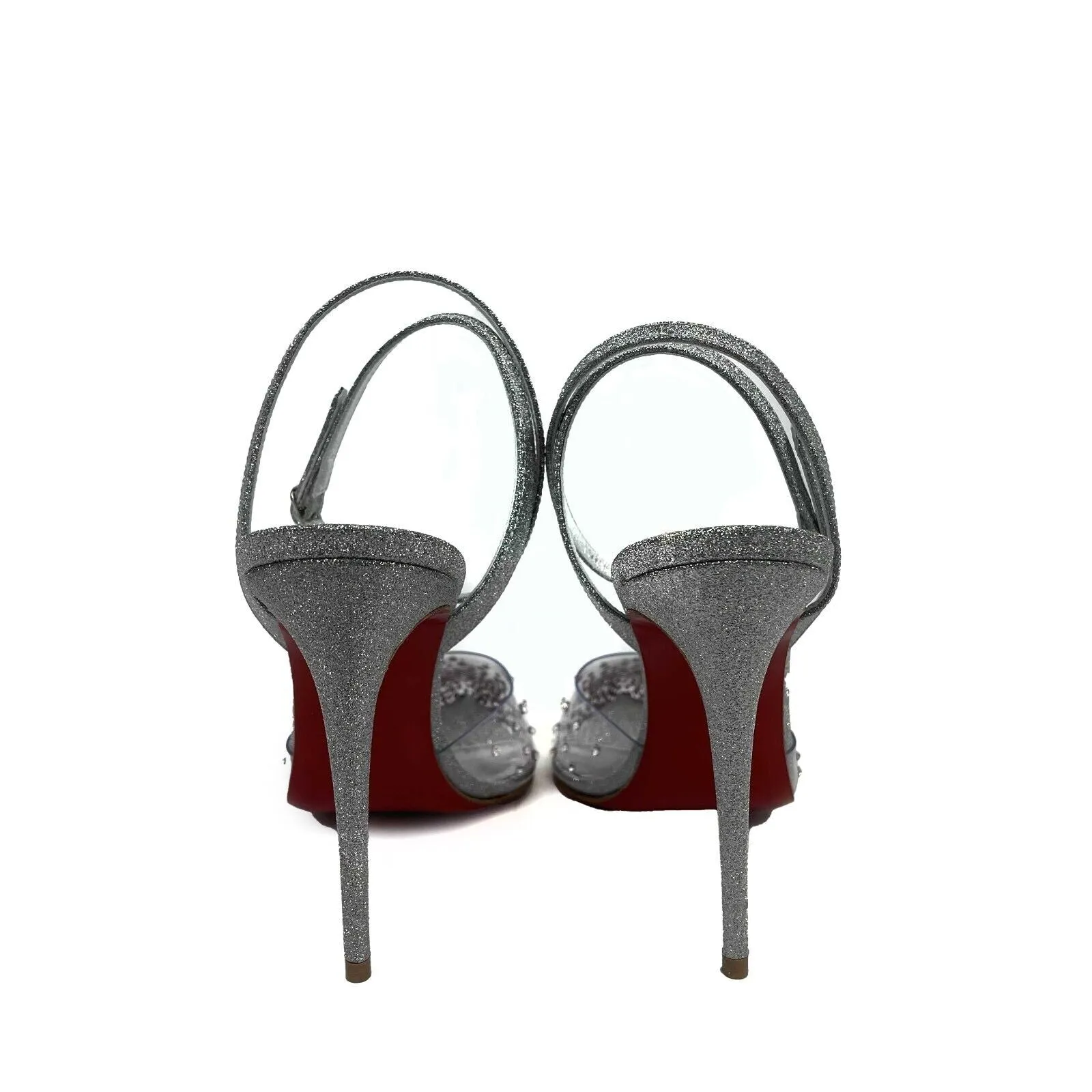 Christian Louboutin - F/W 22 Silver Glitter Spikeaqueen Heels - 37 US 7 NEW