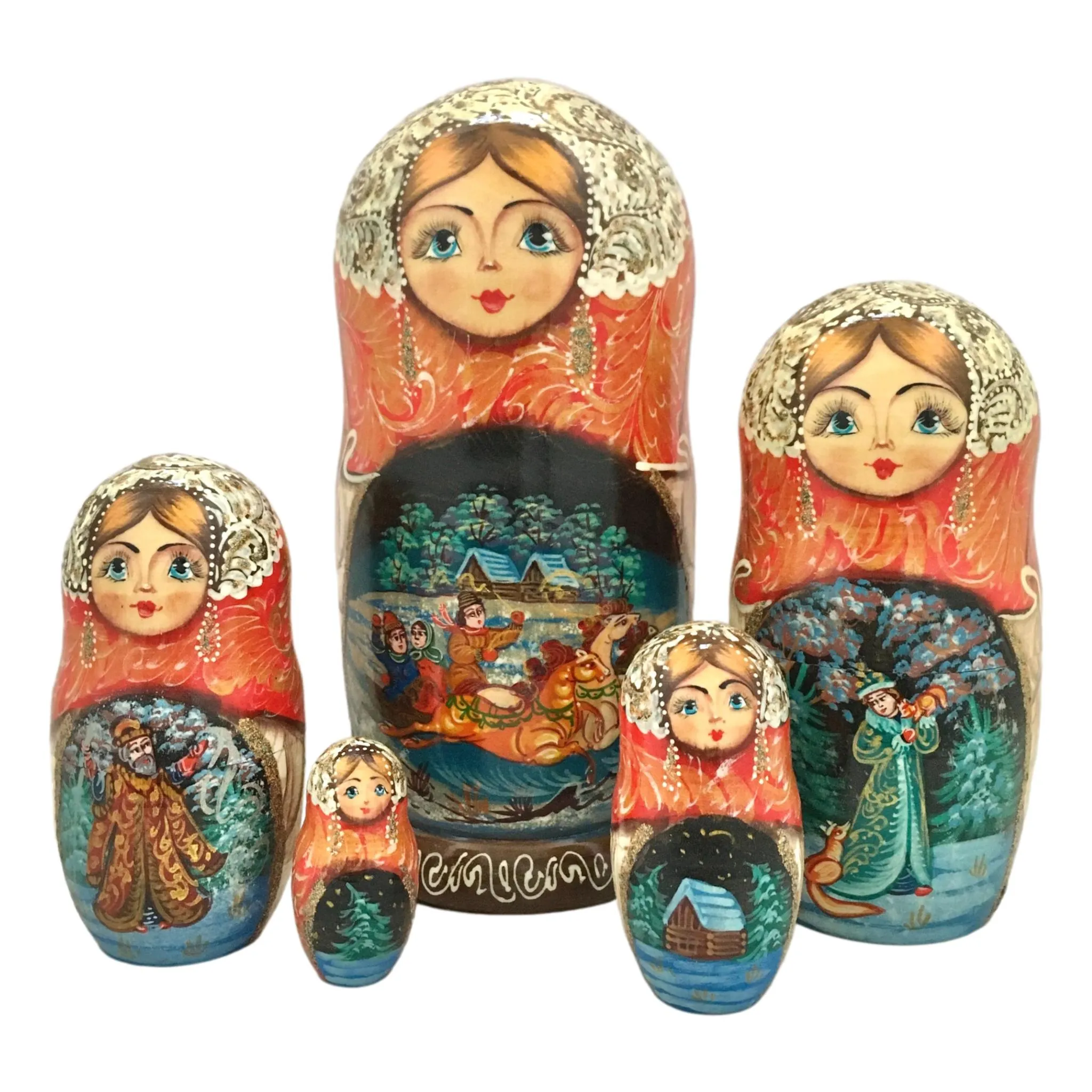 Christmas Russian Matryoshka Doll Winter Storyteller