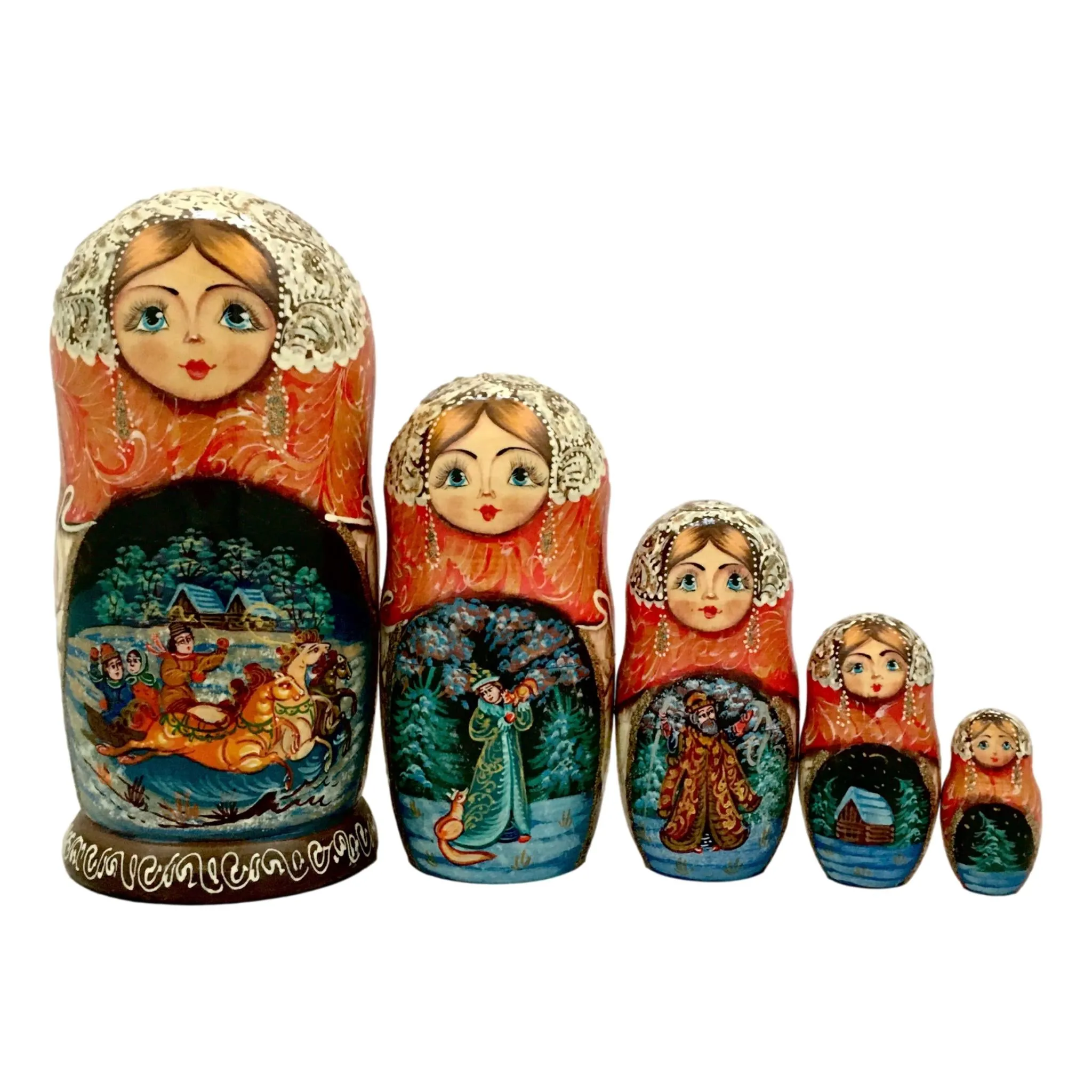 Christmas Russian Matryoshka Doll Winter Storyteller