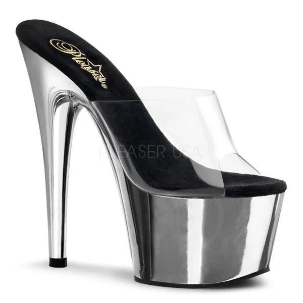 Clear/Silver Chrome - Adore 7" Stiletto