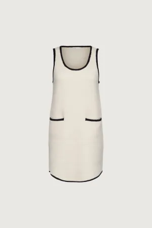 Contrast Trim Sleeveless Knit Mini Dress
