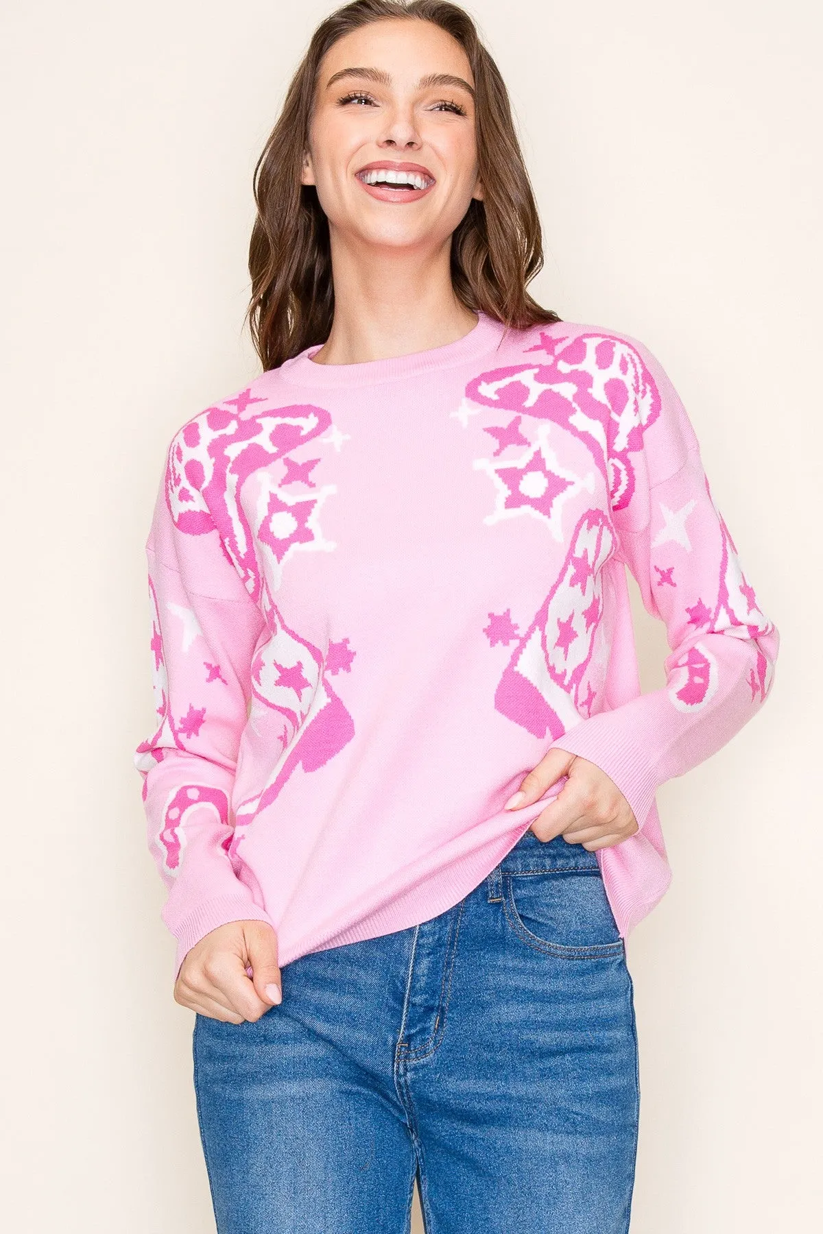 Cowboy Pattern Sweater