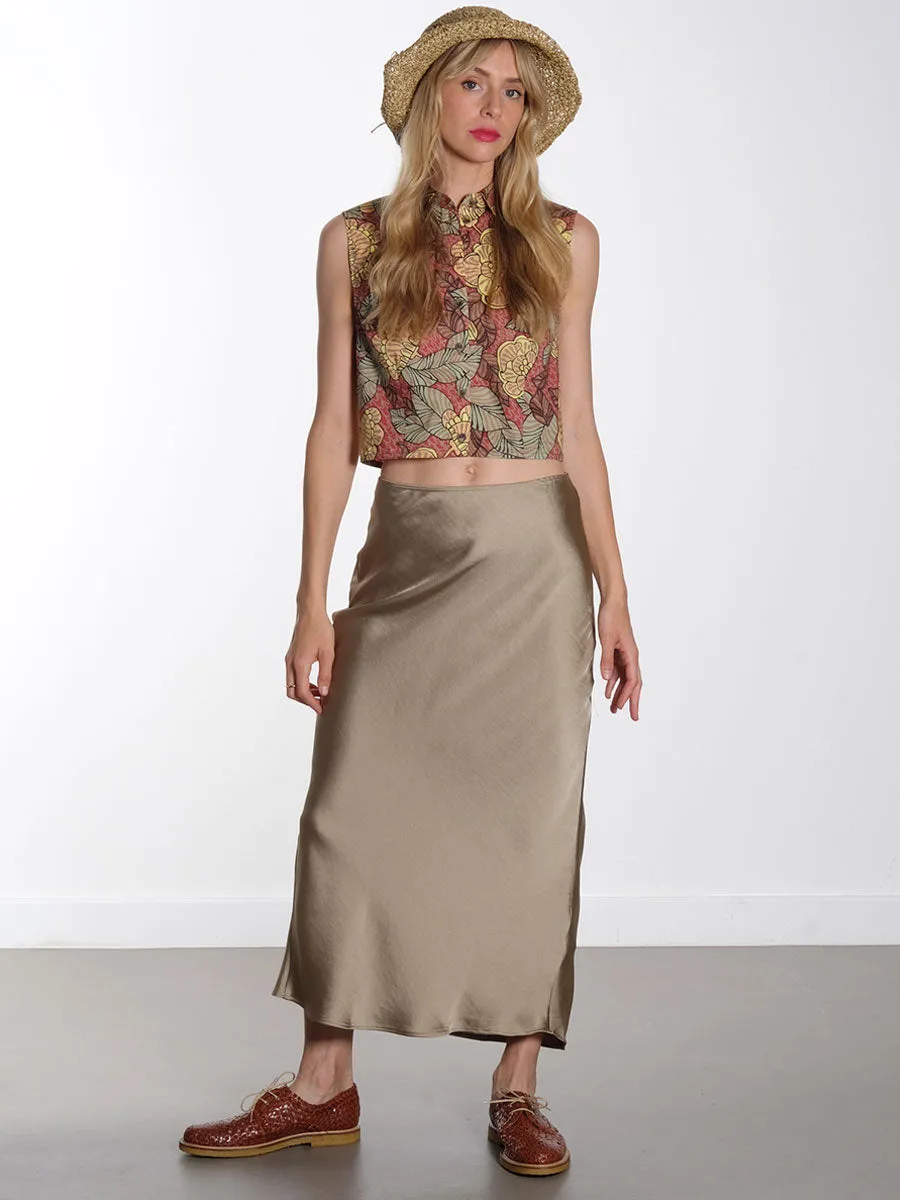 Cropped Flowerprinted Shirt