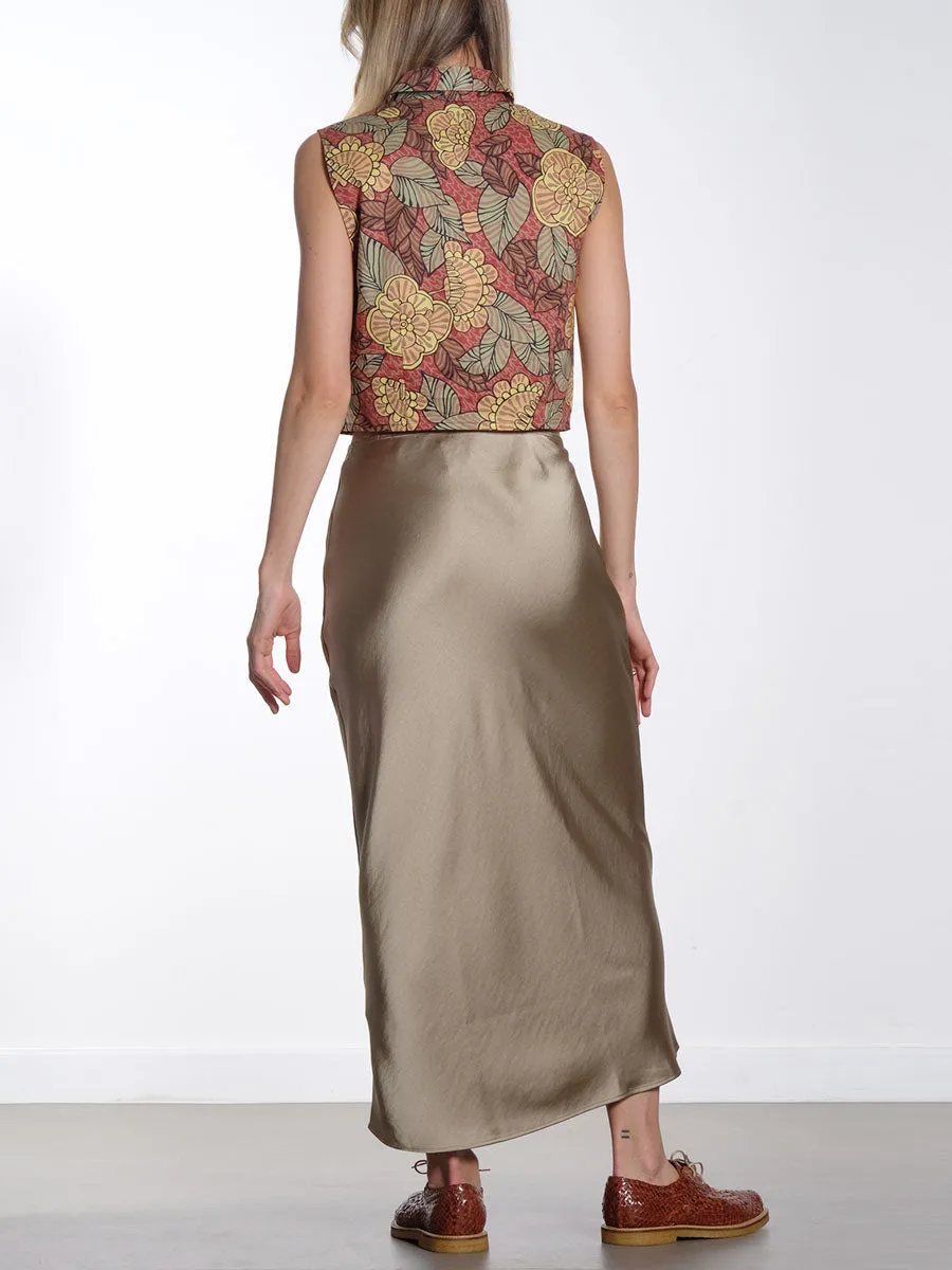 Cropped Flowerprinted Shirt
