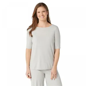 Cuddl Duds Plus Size Wide Rib Elbow Sleeve Tunic Top