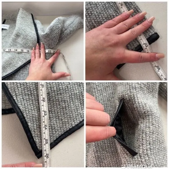 CUPCAKES &amp; CASHMERE Gray Wool Open front Sweater Cardigan