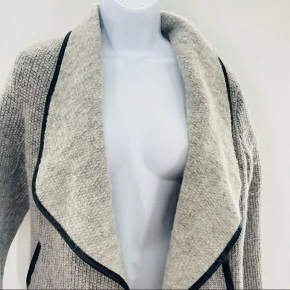 CUPCAKES &amp; CASHMERE Gray Wool Open front Sweater Cardigan