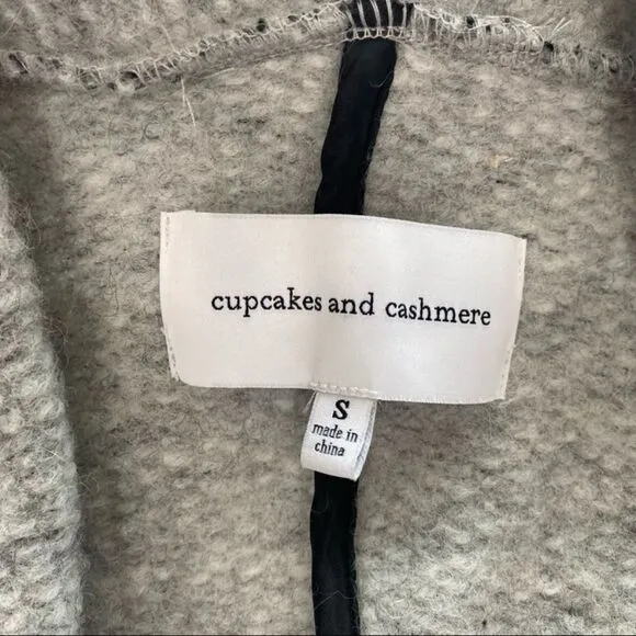 CUPCAKES &amp; CASHMERE Gray Wool Open front Sweater Cardigan