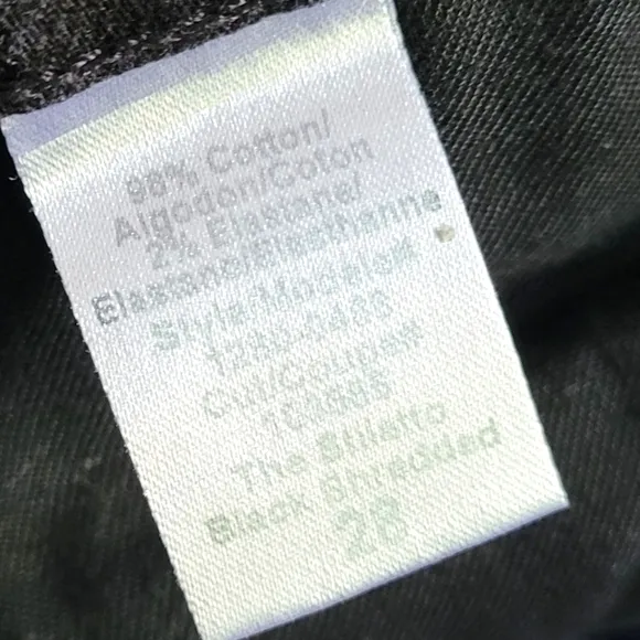 CURRENT/ELLIOTT Jeans Stiletto Skinny Crop Shredded Black 28