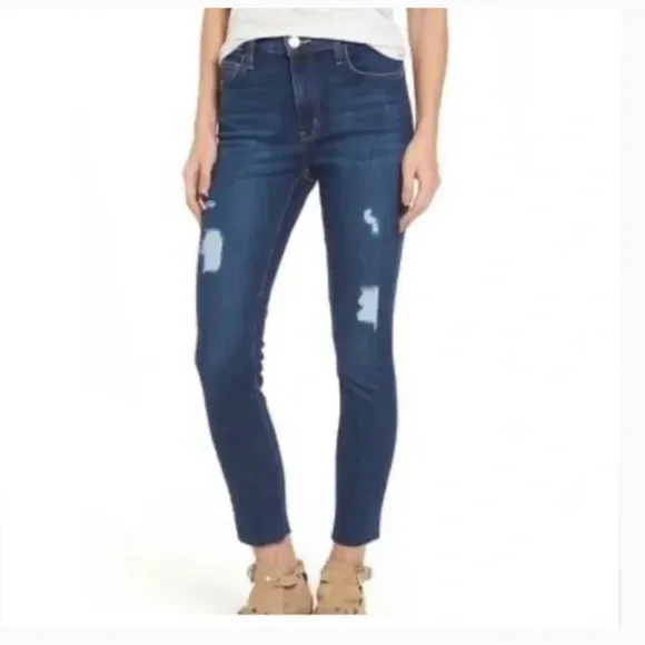 Current/Elliott The Highwaist Stiletto Great Love Destroy w/ Raw Hem Jean Sz 27