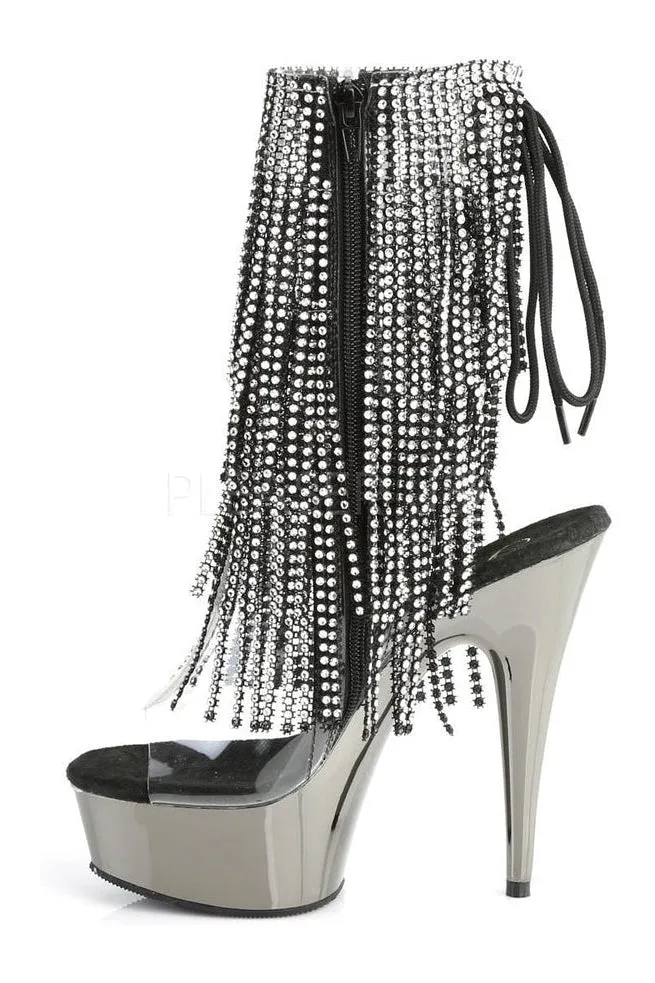 DELIGHT-1017RSF Platform Boot  | Black Vinyl