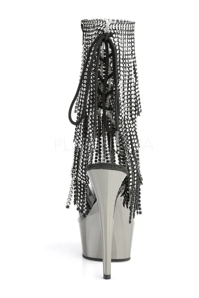 DELIGHT-1017RSF Platform Boot  | Black Vinyl