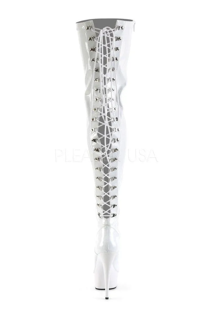 DELIGHT-3063 Platform Boot  | White Patent