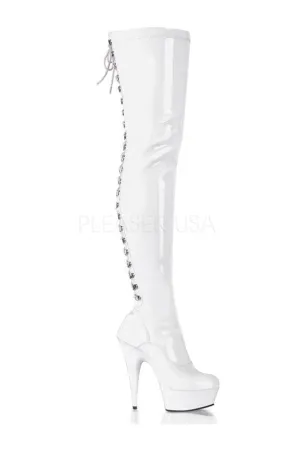 DELIGHT-3063 Platform Boot  | White Patent