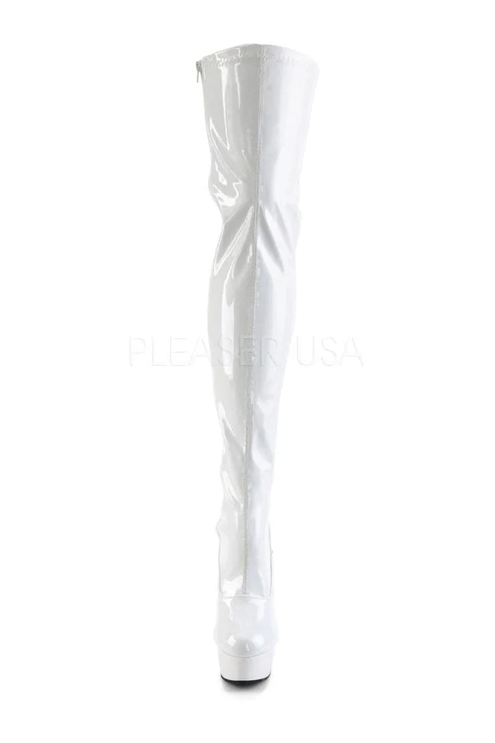 DELIGHT-3063 Platform Boot  | White Patent