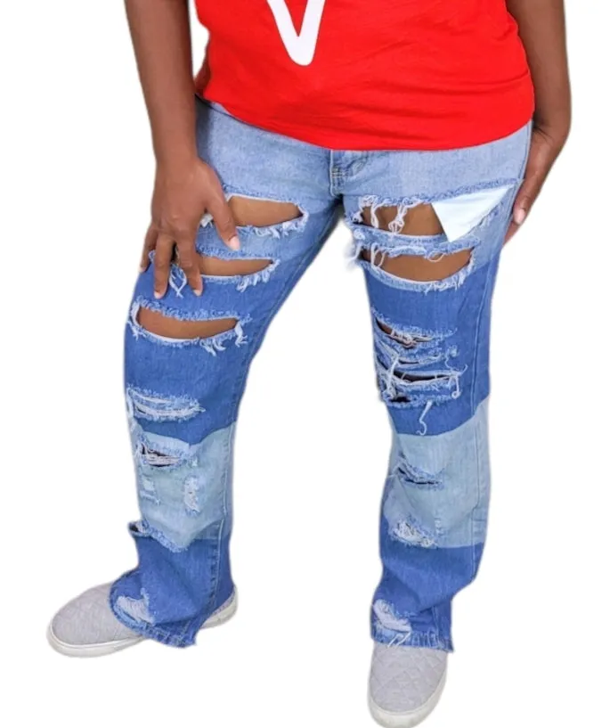 Denim Colorblock Jeans