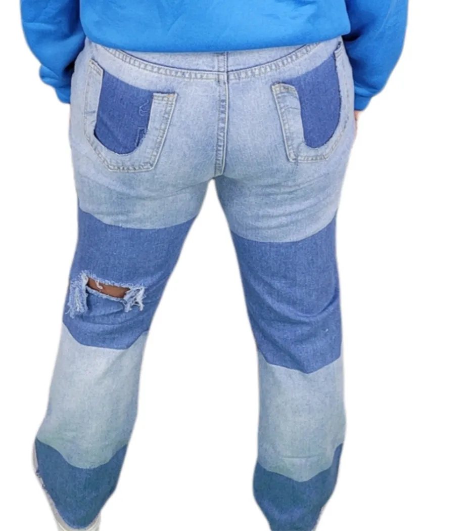 Denim Colorblock Jeans