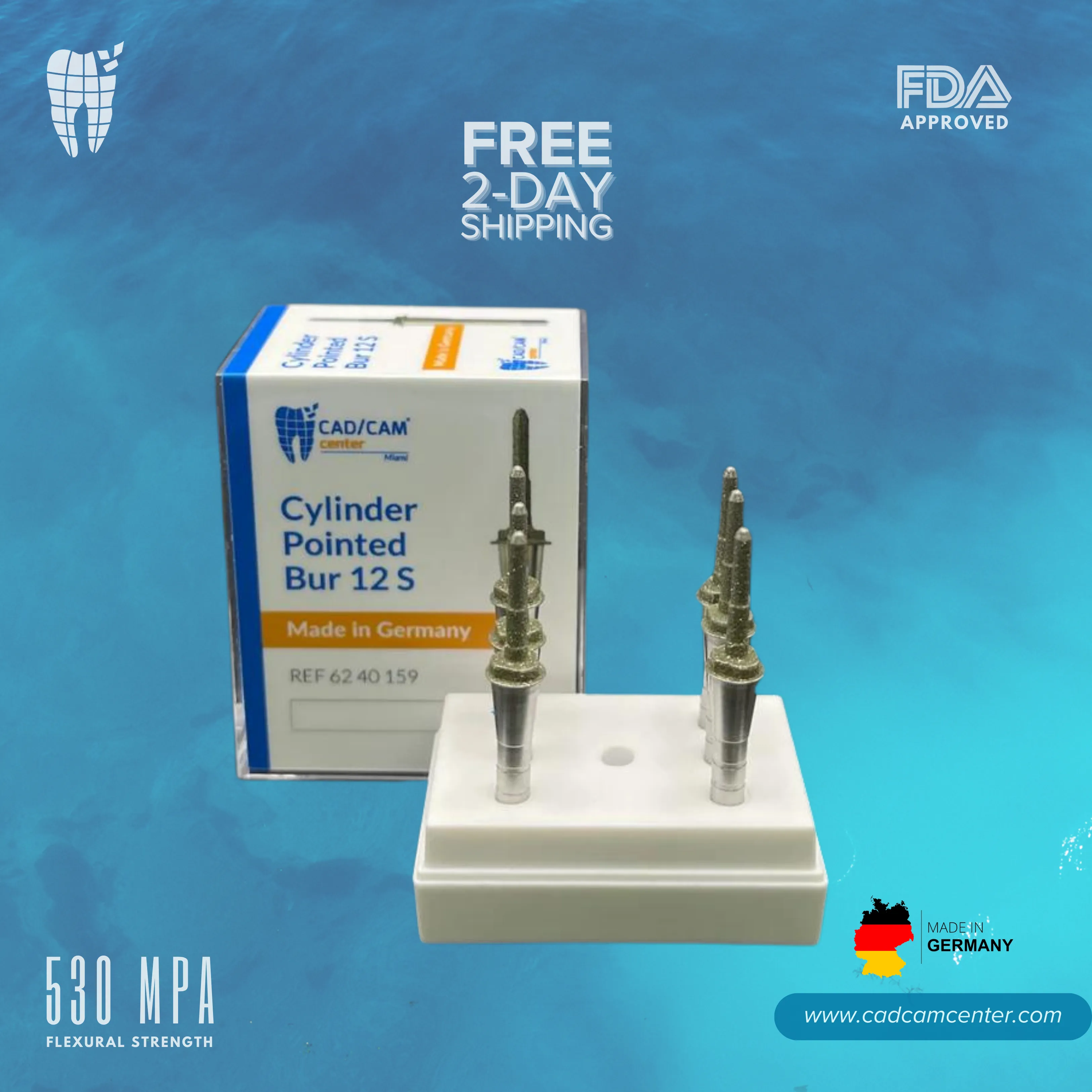 Dentsply Sirona CEREC® MCXL Cylinder Pointed Bur #12S - $299.00