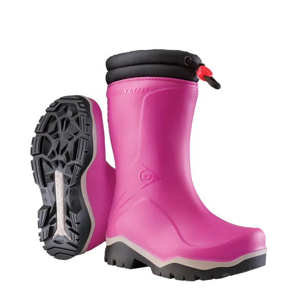 Dunlop Kids Pink/Black Blizzard Boots #K374061