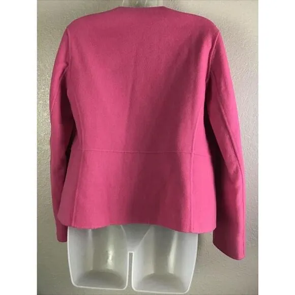 EILEEN FISHER PINK OPEN FRONT VIRGIN WOOL AND CASHMERE BLEND JACKET WOMEN’S XS