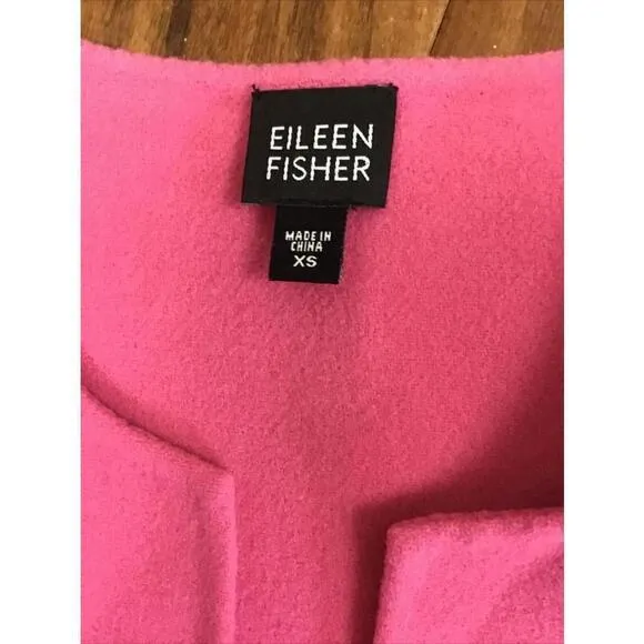 EILEEN FISHER PINK OPEN FRONT VIRGIN WOOL AND CASHMERE BLEND JACKET WOMEN’S XS