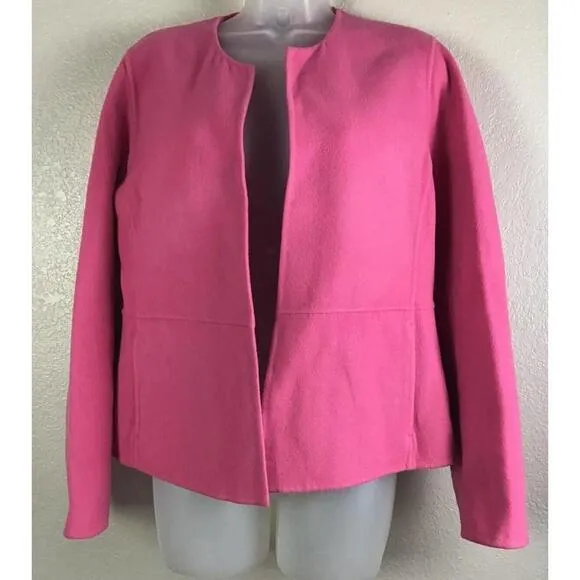 EILEEN FISHER PINK OPEN FRONT VIRGIN WOOL AND CASHMERE BLEND JACKET WOMEN’S XS