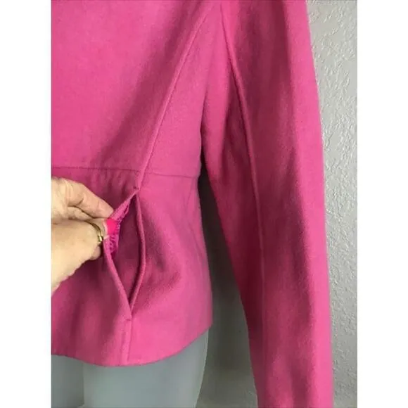 EILEEN FISHER PINK OPEN FRONT VIRGIN WOOL AND CASHMERE BLEND JACKET WOMEN’S XS