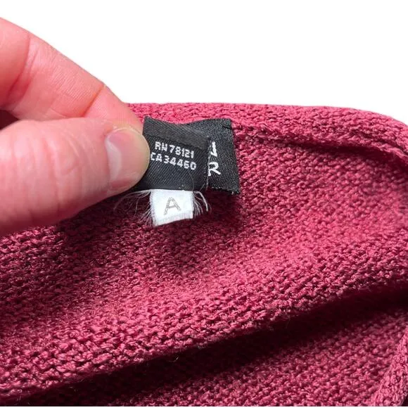 Eileen Fisher Silk Blend Cardigan Sweater Red Knit Button Front Pocket Size S