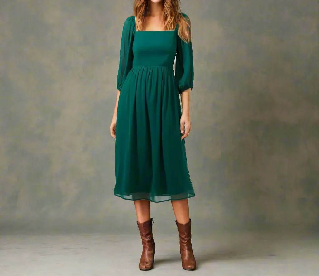 Emerald Midi Dress