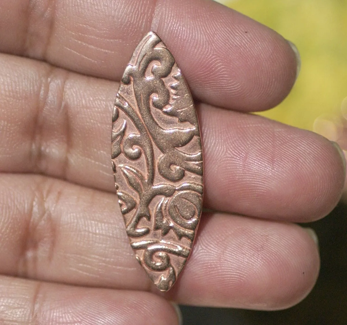 Eye Pointed Oval Blank 38mm x 13mm 20g Shape Cutout for Enameling Stamping Texturing - Variety of Metals
