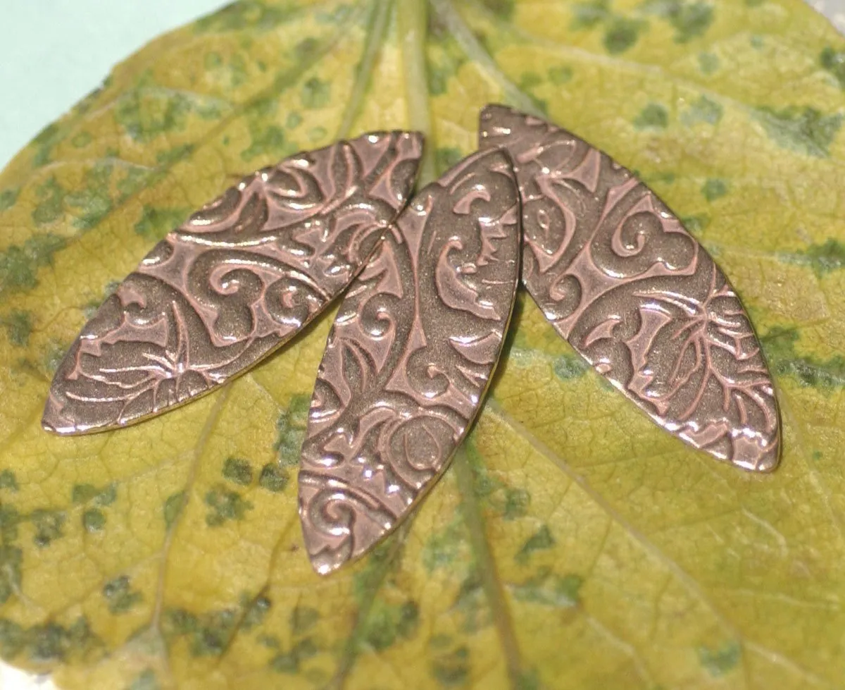 Eye Pointed Oval Blank 38mm x 13mm 20g Shape Cutout for Enameling Stamping Texturing - Variety of Metals