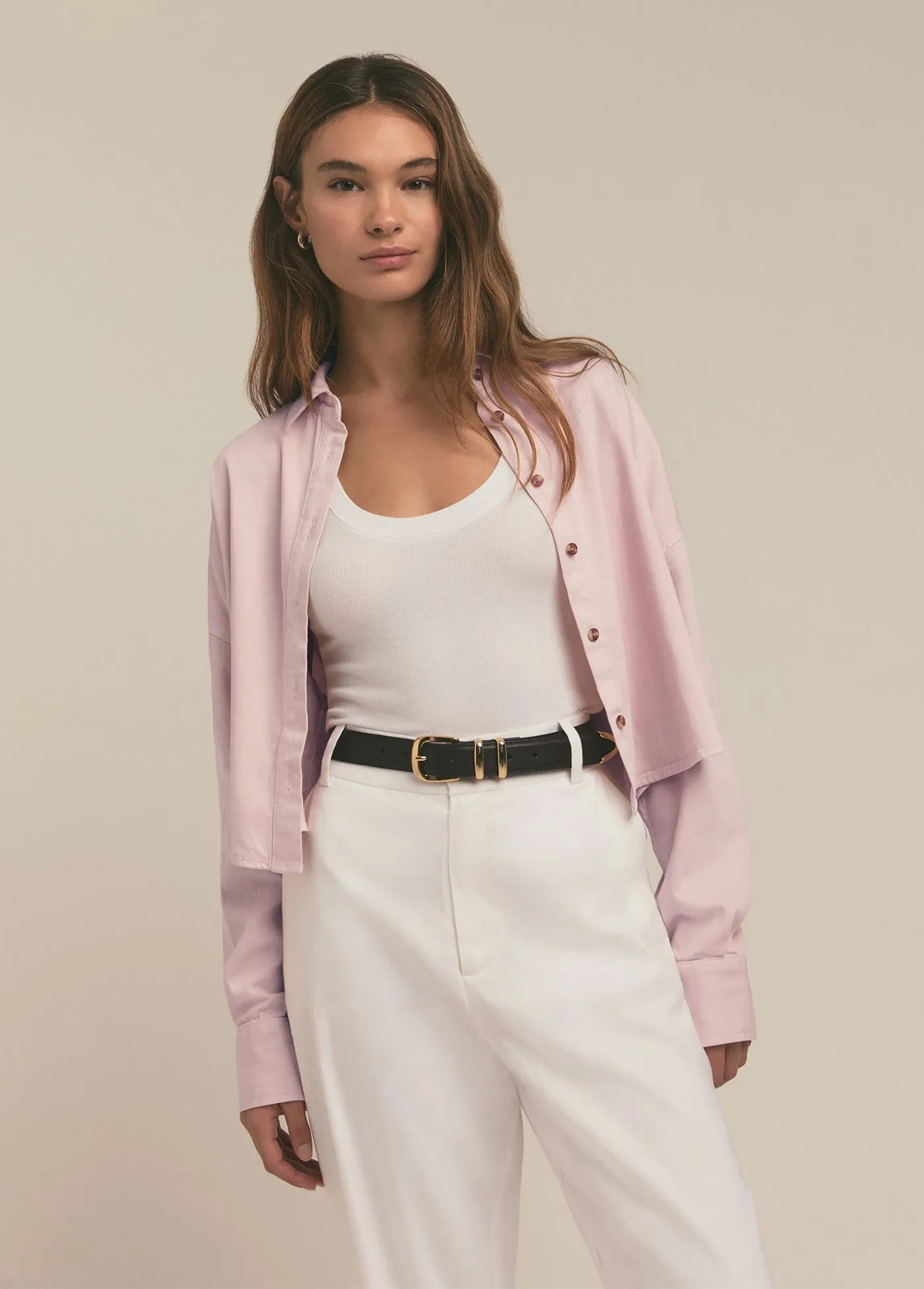 Favorite Daughter - Crop Ex Boyfriend Jacket -Pale Pink