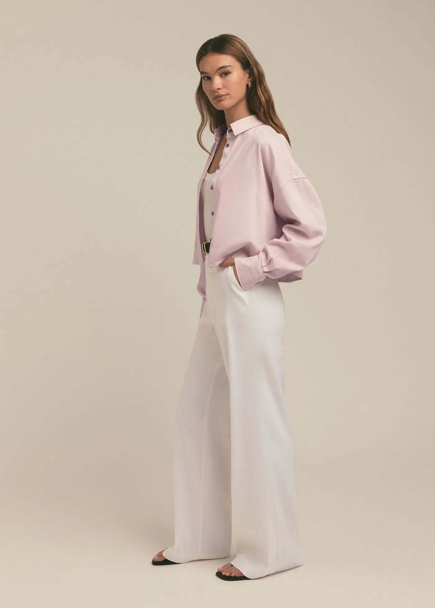 Favorite Daughter - Crop Ex Boyfriend Jacket -Pale Pink