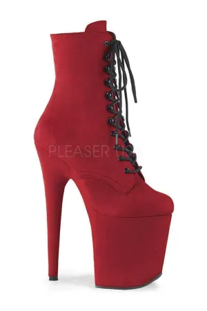 FLAMINGO-1020FS Platform Ankle Boot | Red Faux Leather