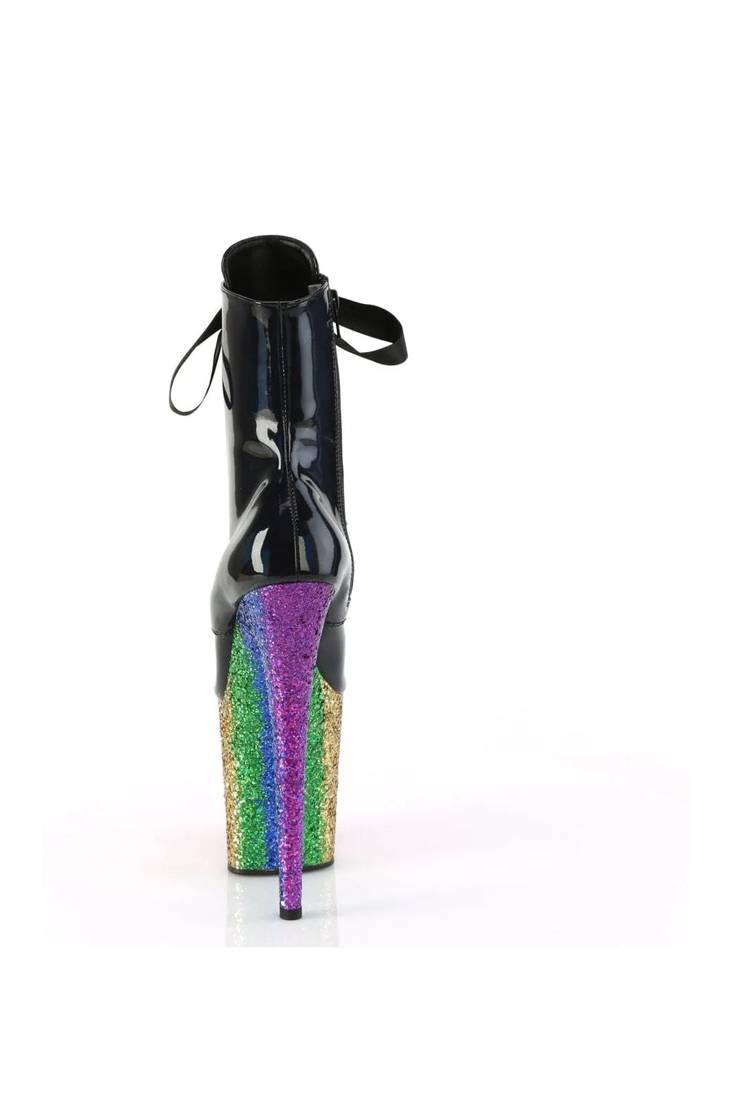 FLAMINGO-1020HG Black Patent Ankle Boot