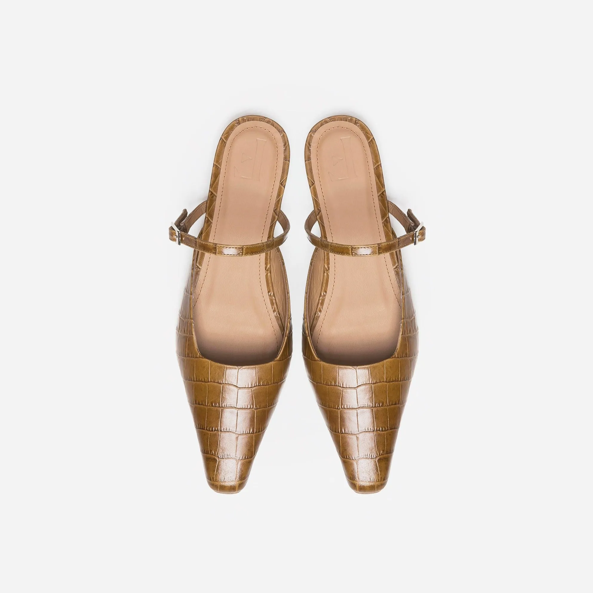 Flattered | Dolores Cognac Croco Leather