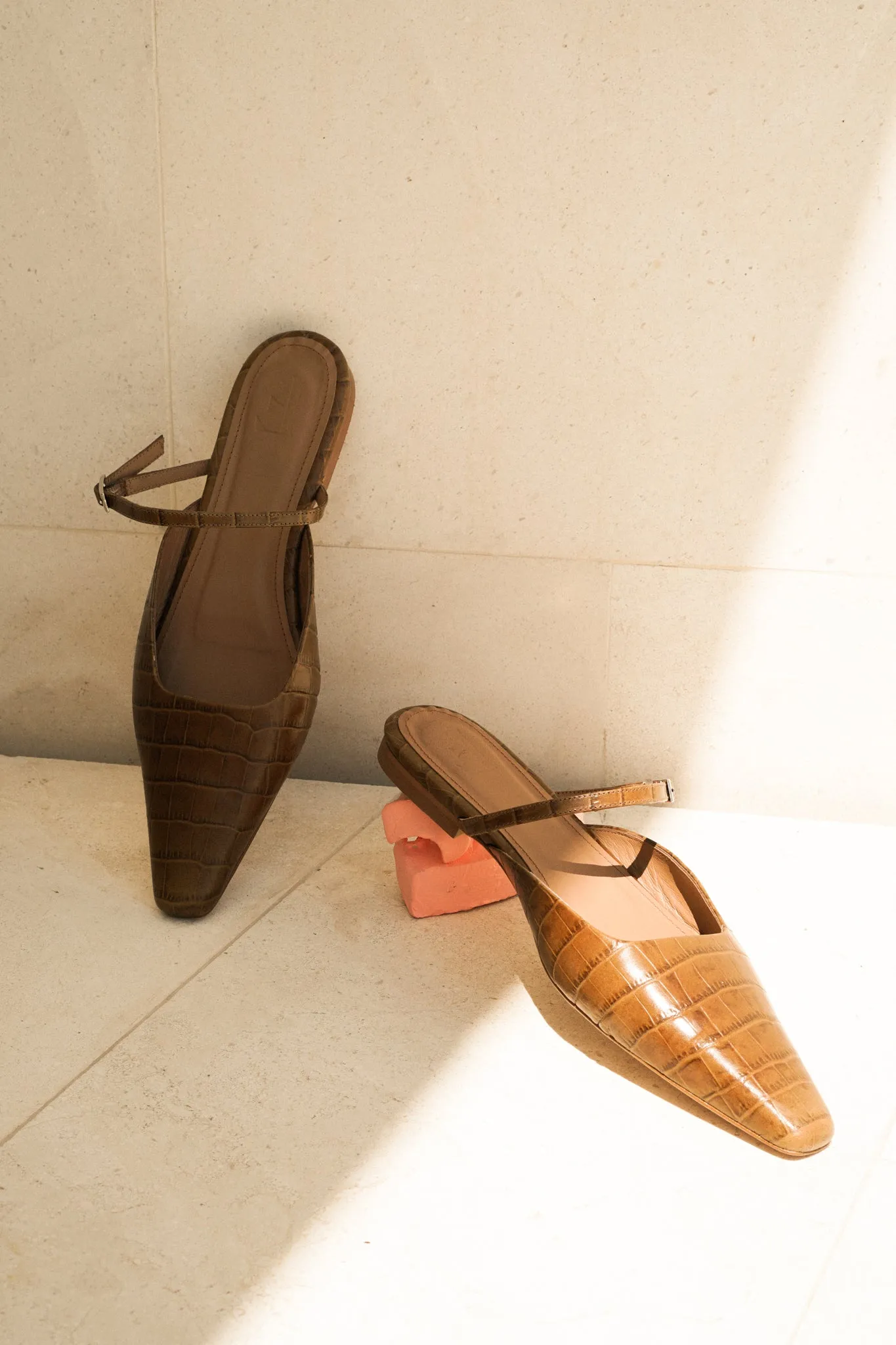Flattered | Dolores Cognac Croco Leather