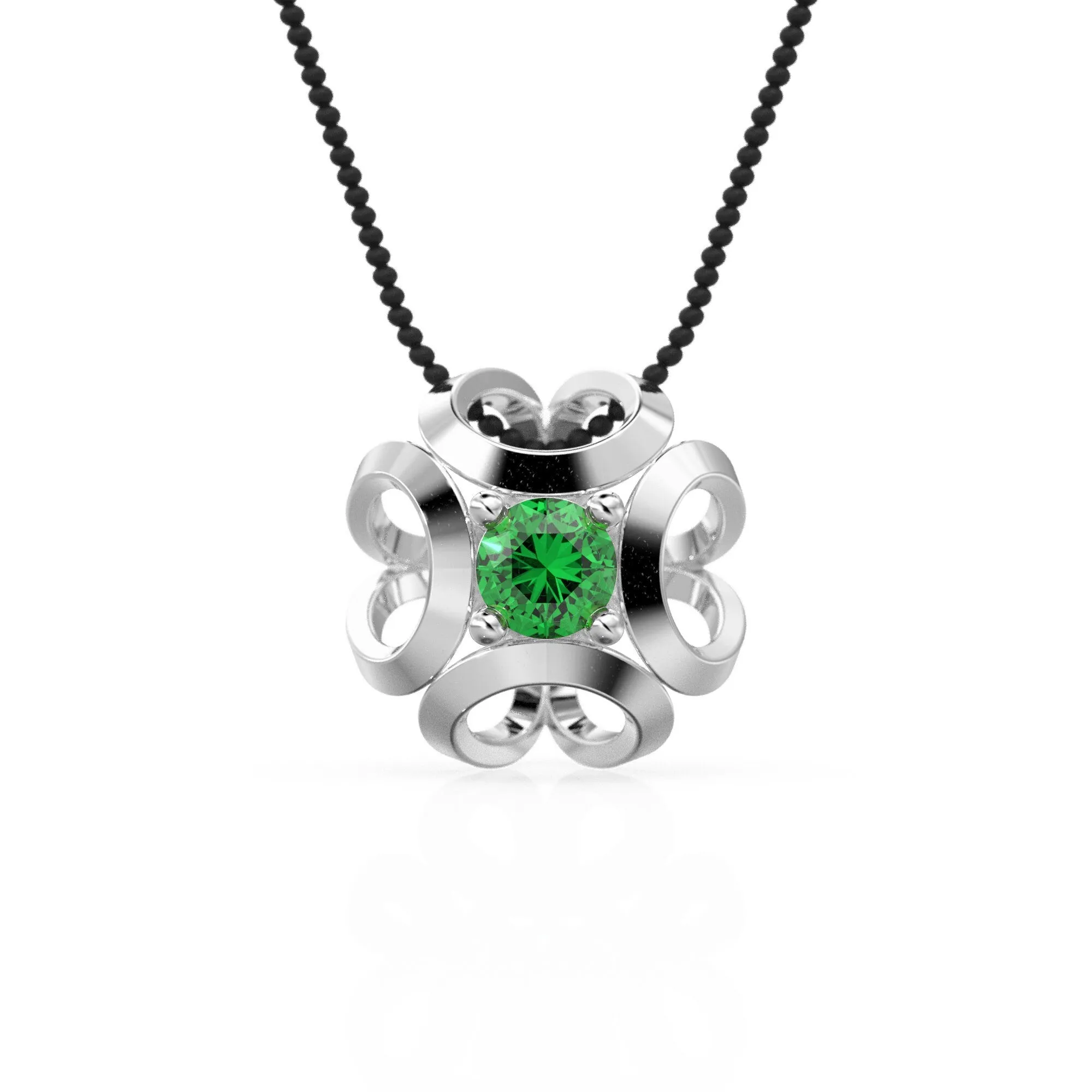 Fluid Geometric Emerald Gold Pendant / Emerald Handmade Solid 18k Gold Charm / Emerald Necklace / Necklace Charms / Pendant 11mm x 11mm