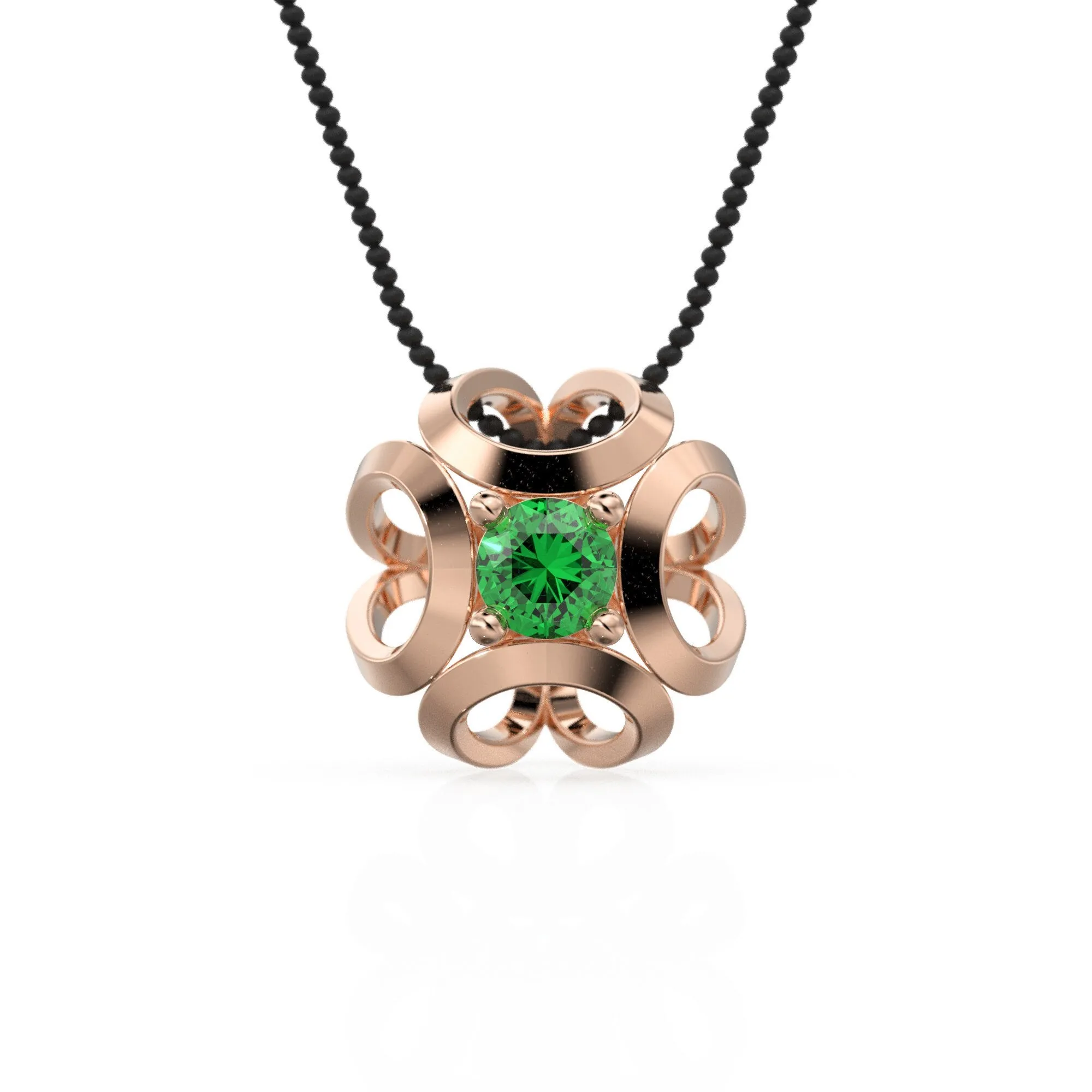 Fluid Geometric Emerald Gold Pendant / Emerald Handmade Solid 18k Gold Charm / Emerald Necklace / Necklace Charms / Pendant 11mm x 11mm