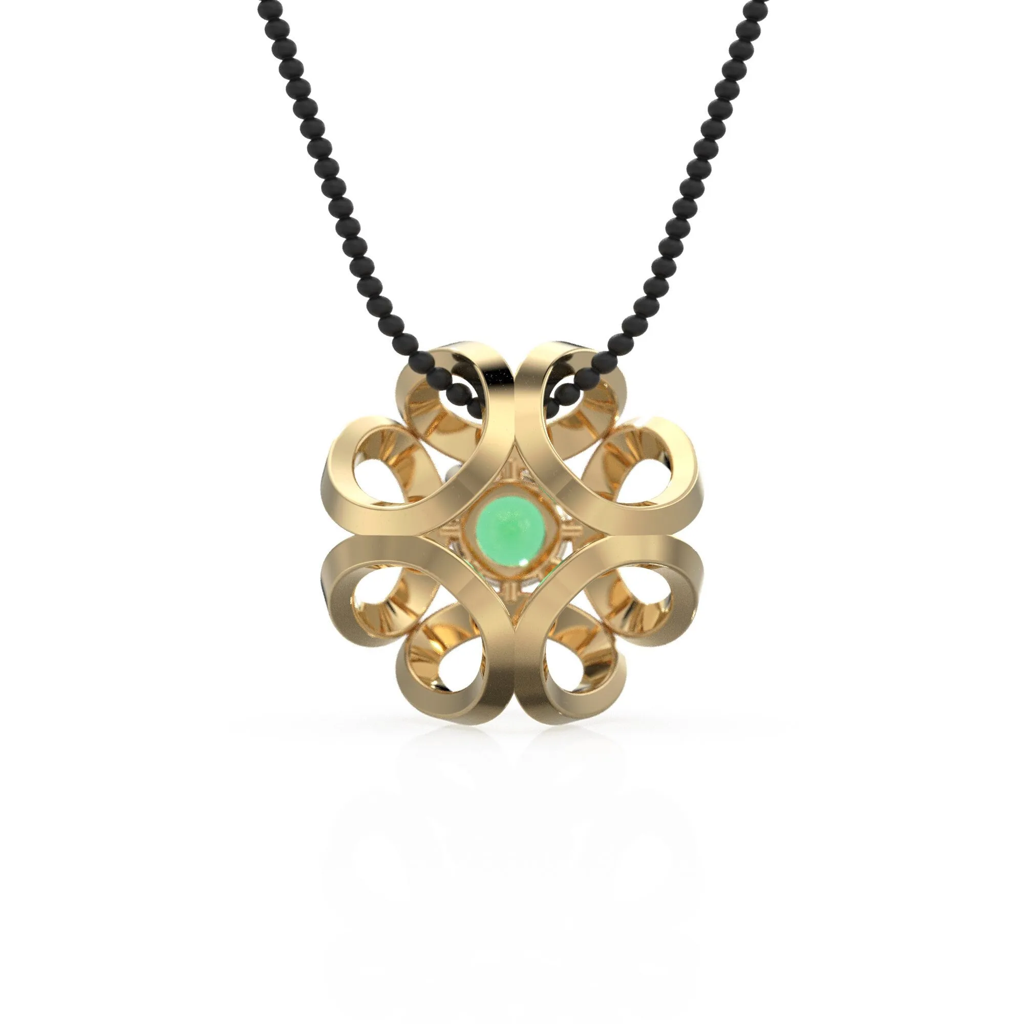 Fluid Geometric Emerald Gold Pendant / Emerald Handmade Solid 18k Gold Charm / Emerald Necklace / Necklace Charms / Pendant 11mm x 11mm