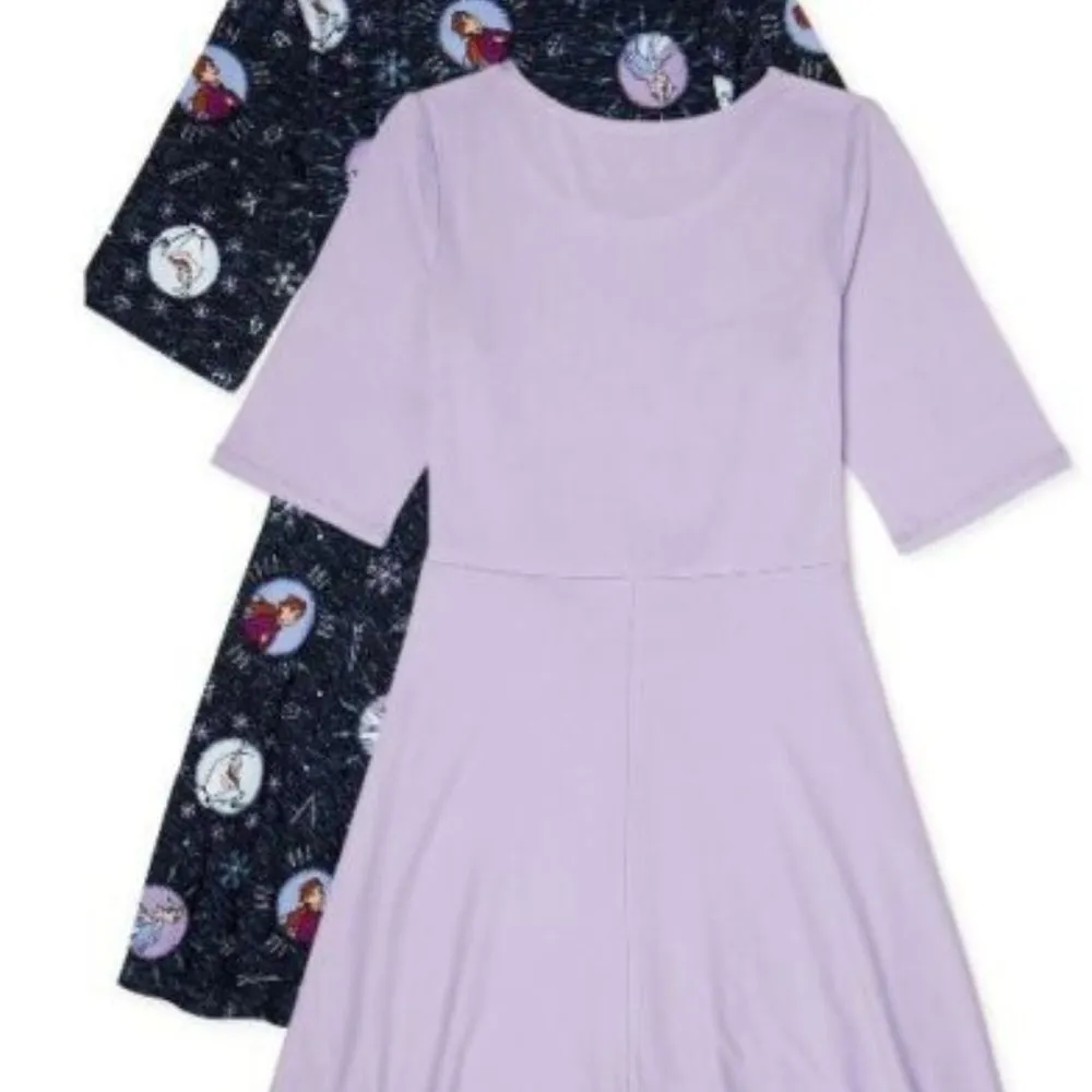 Frozen Girls 3/4 Sleeve Girls Dresses, 2-Pack