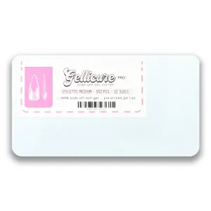 Gellicure Pro Pre-etched Gel Nail Tips - Stiletto Medium - 552 pcs