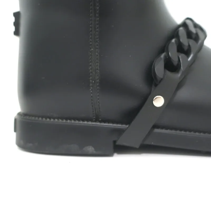 Givenchy Eva Chain Knee-High Rain Boots Black Rubber Size 40