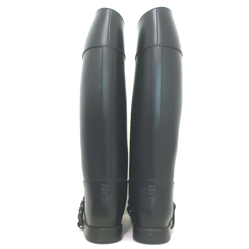 Givenchy Eva Chain Knee-High Rain Boots Black Rubber Size 40