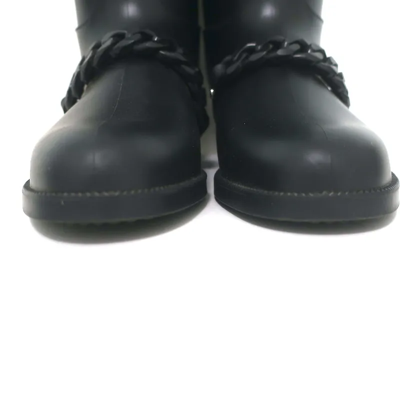 Givenchy Eva Chain Knee-High Rain Boots Black Rubber Size 40